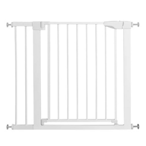 New arrival white retractable baby pet gate extra wide safety gates double lock steel material baby playpen gate