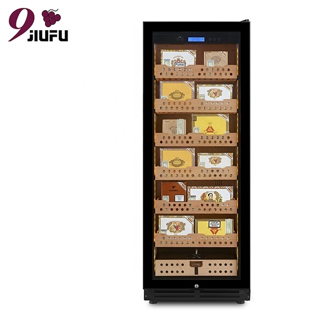 288l Spanish Cedar Drawers Stainless Steel Door Frame Digital Humidity Control Cigar Humidor