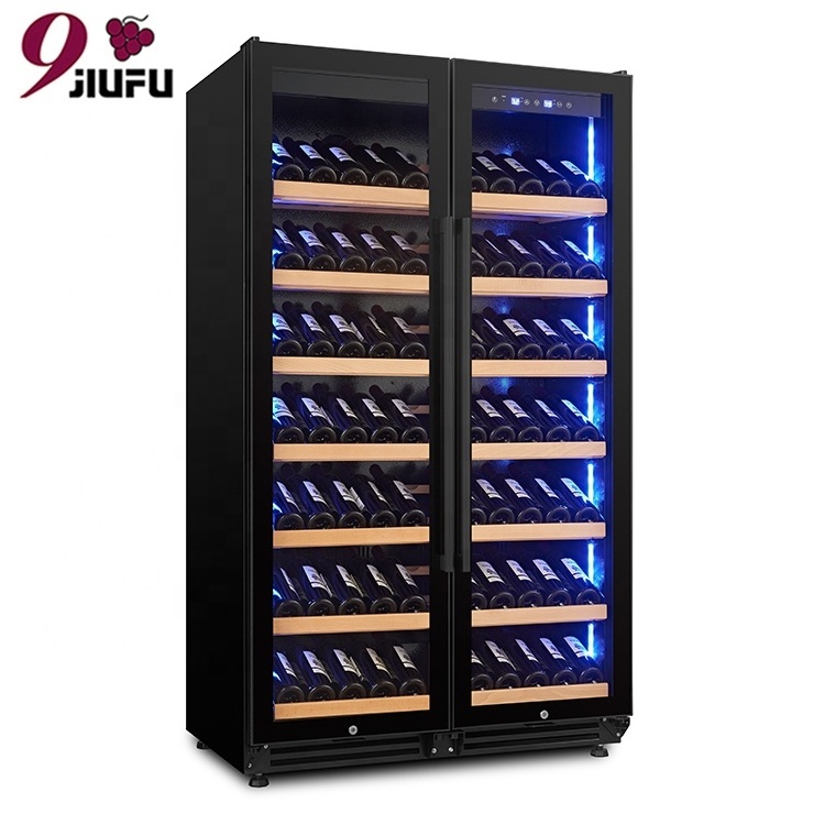 Household Appliance Defrosting Compressor French Glass Door OEM Stainless Steel Refrigerator Fridge Cooler For Wine