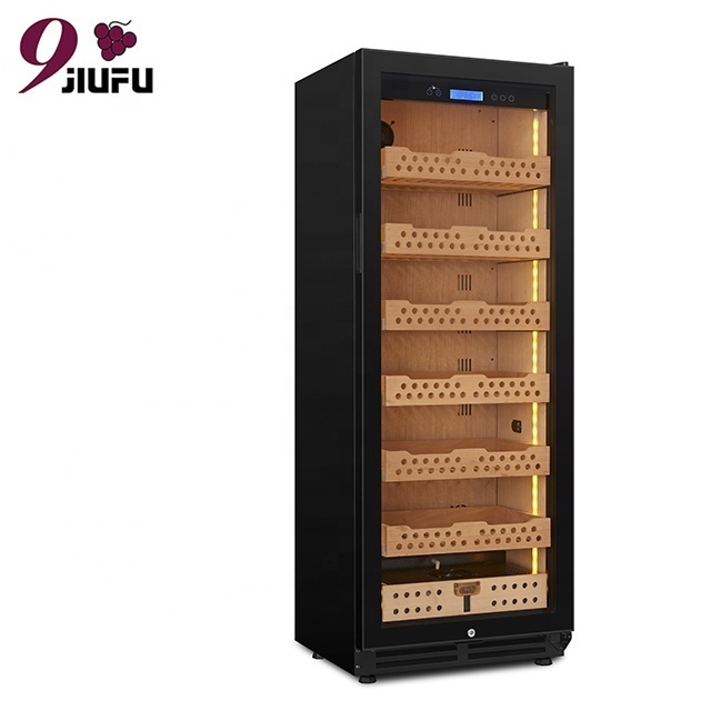 288l Spanish Cedar Drawers Stainless Steel Door Frame Digital Humidity Control Cigar Humidor