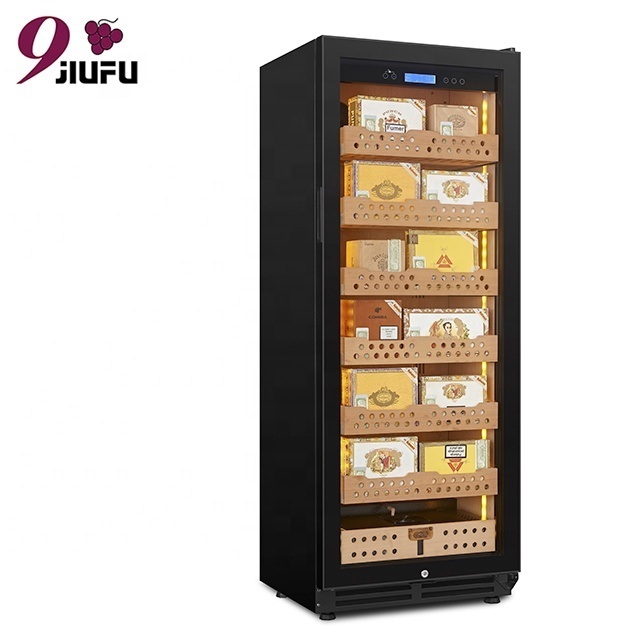 288l Spanish Cedar Drawers Stainless Steel Door Frame Digital Humidity Control Cigar Humidor