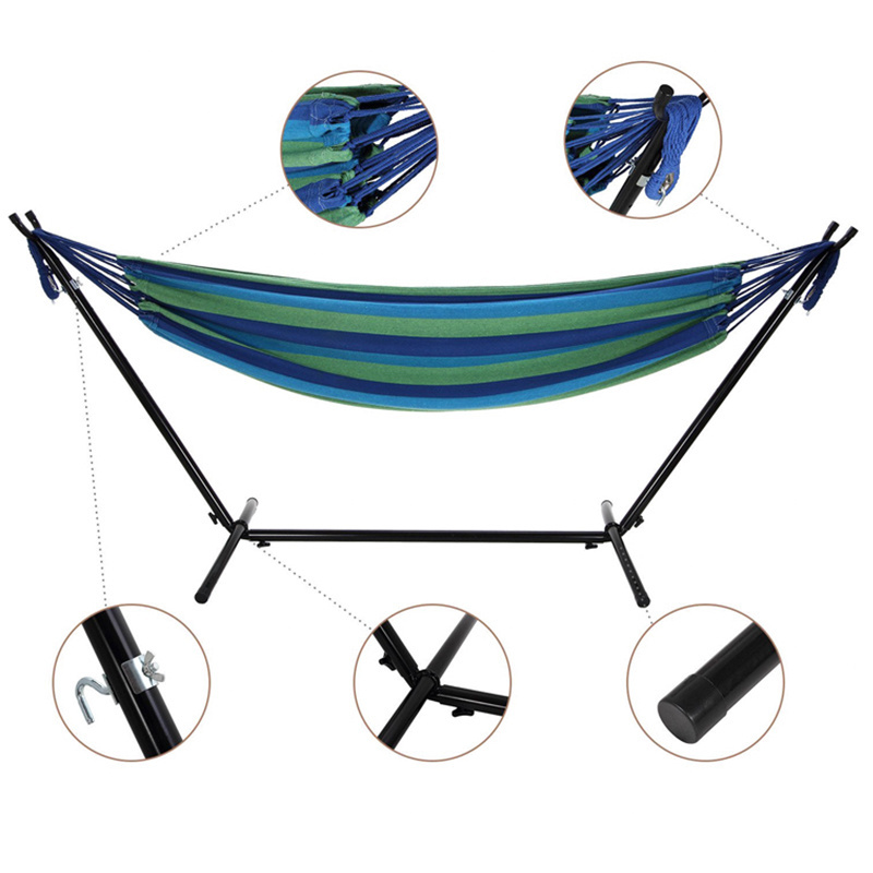 Indoor Adult Single Double Outdoor Yard Leisure Hammock Stand Iron Pipe Hammock Iron Frame