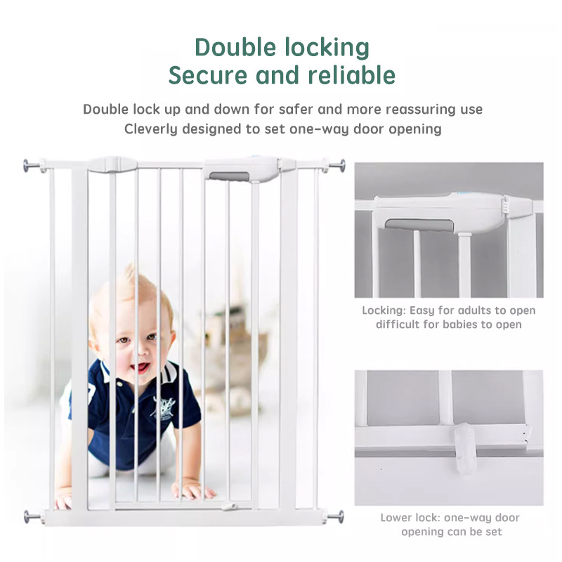 Retractable Baby Safety Gate Metal Adjustable Barrier Dog Infant Walk Pet Child Safety Gate