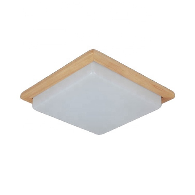 Modern contemporary acrylic wooden square bedroom home led designer decorative importer flush ceiling light