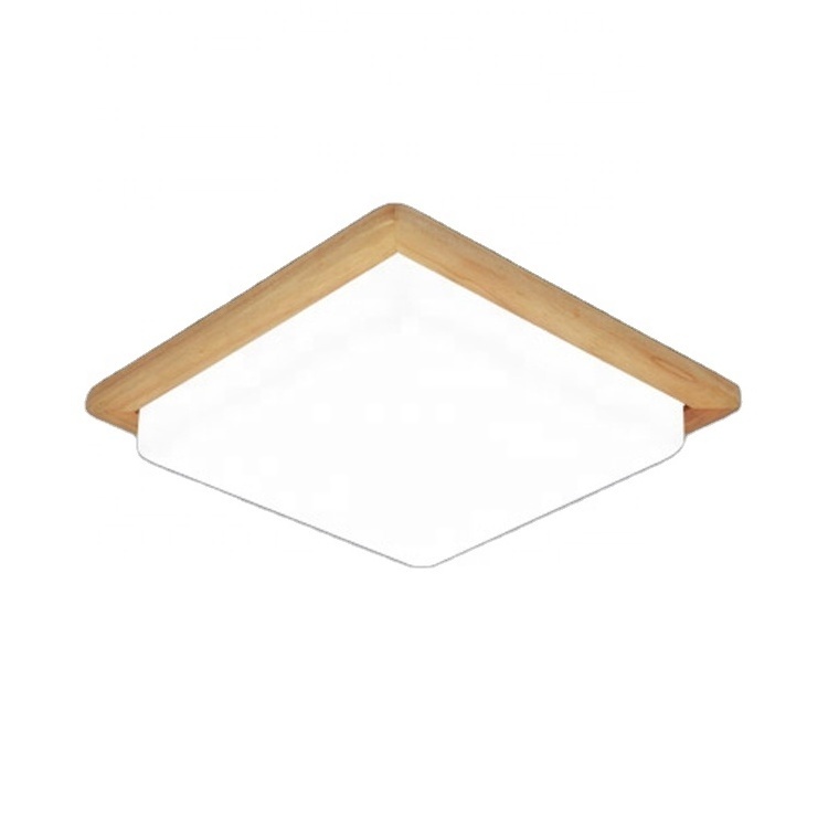 Modern contemporary acrylic wooden square bedroom home led designer decorative importer flush ceiling light