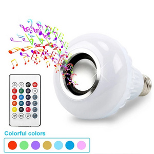 RGB E27 Remote Control Wireless 12w Led Rgb E27 Speaker Playing Led Lighting Smart LED Music Bulb