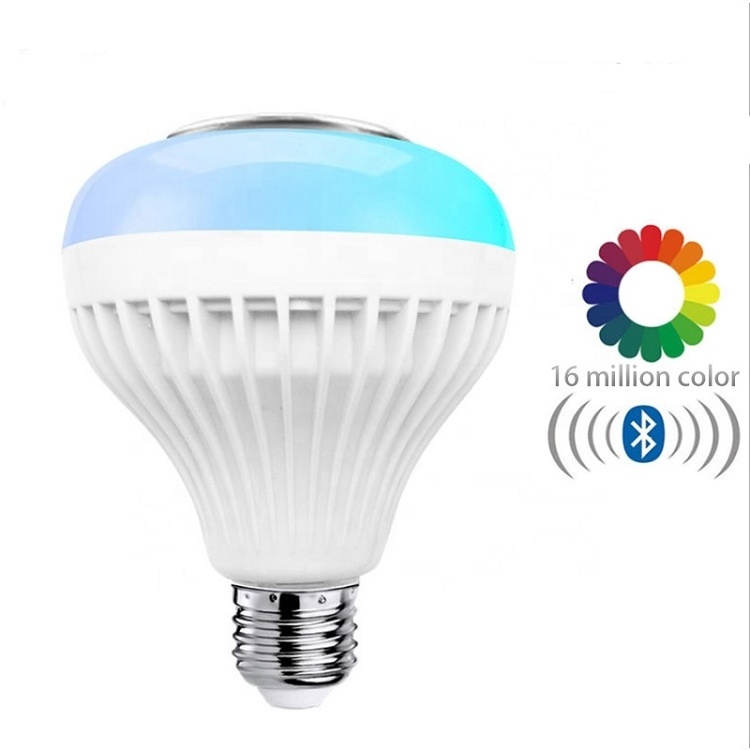 RGB E27 Remote Control Wireless 12w Led Rgb E27 Speaker Playing Led Lighting Smart LED Music Bulb