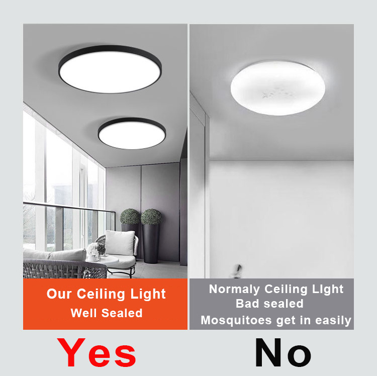 OKELI Led Flush Mount Modern Design Ceiling Light Fixtures Black Thin Dimmable Ceiling Lights For Bedroom Hallway