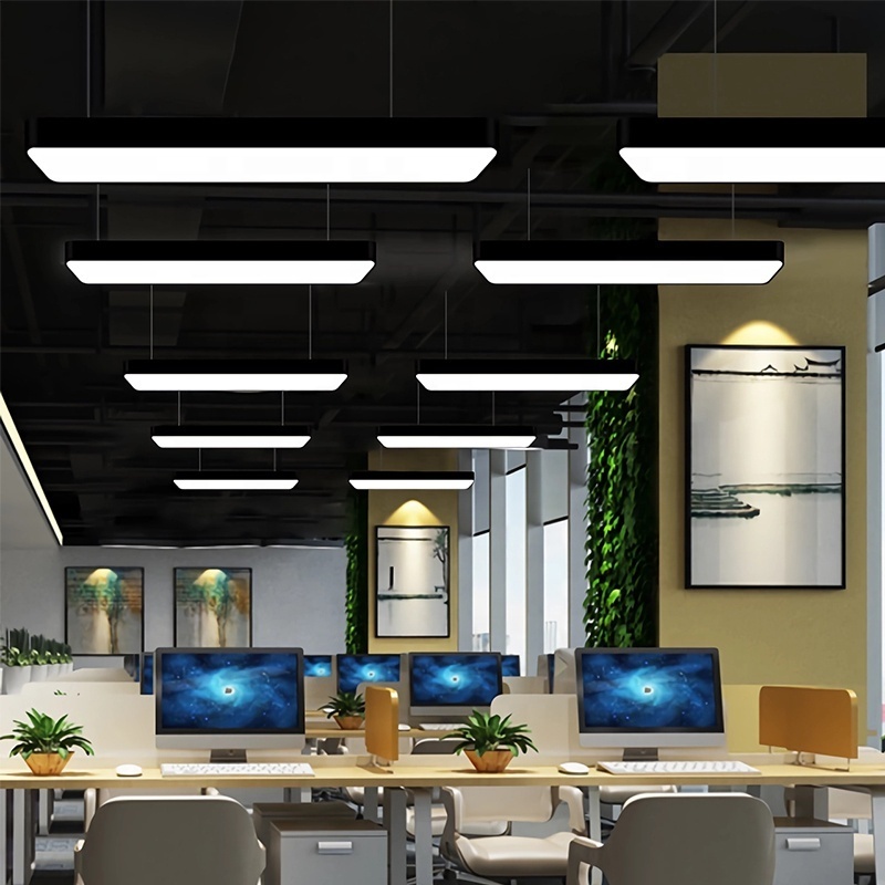 LED office pendant light Strip Shaped Pendant Light Conference Room Industrial Wind Studio Lighting Fixtures