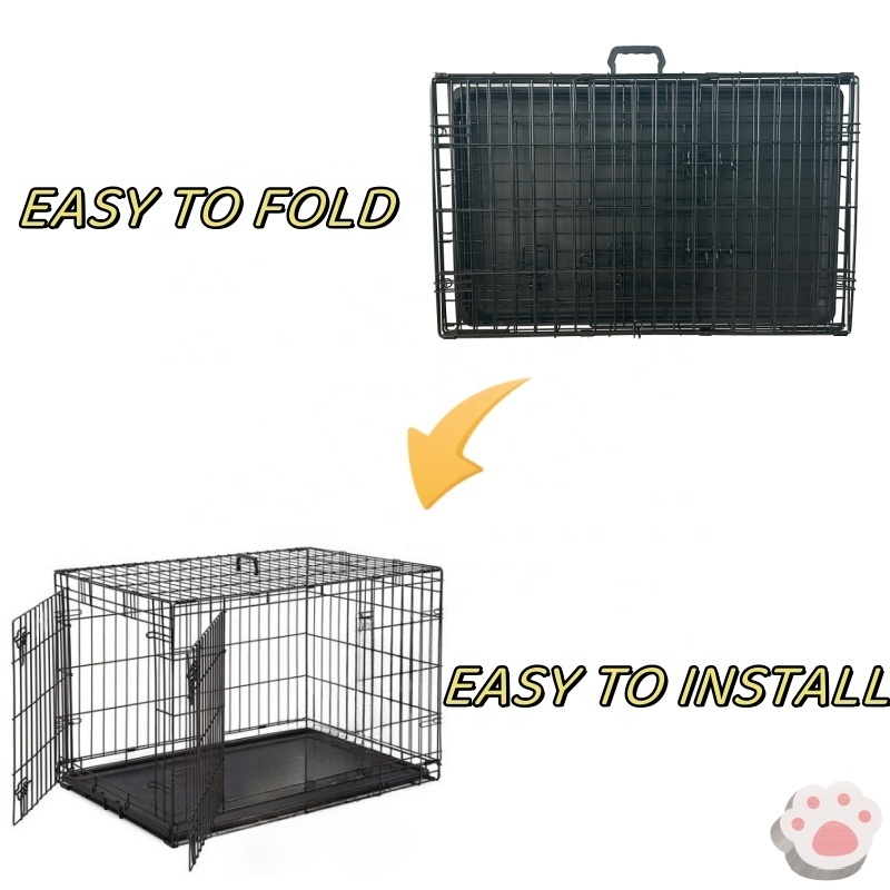 Well-Designed Adjustable Collapsible Cage Dog Low-Noise Protective Folding Dog Crate