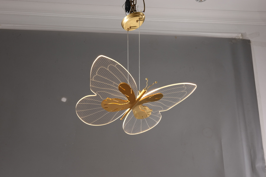 LED Modern Butterfly Kitchen Light Pendant Led Pendant Light Gold for Kitchen Brass Pendant Light