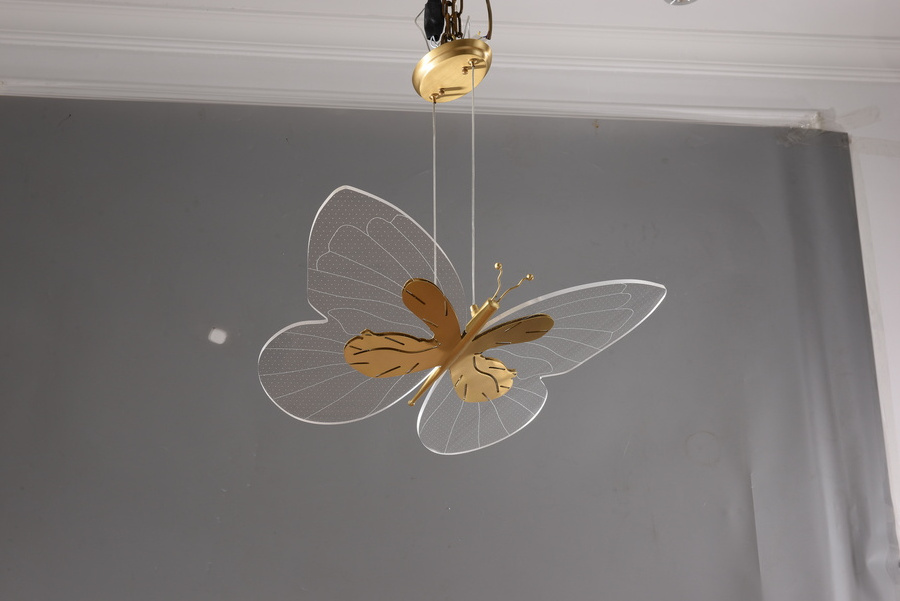 LED Modern Butterfly Kitchen Light Pendant Led Pendant Light Gold for Kitchen Brass Pendant Light