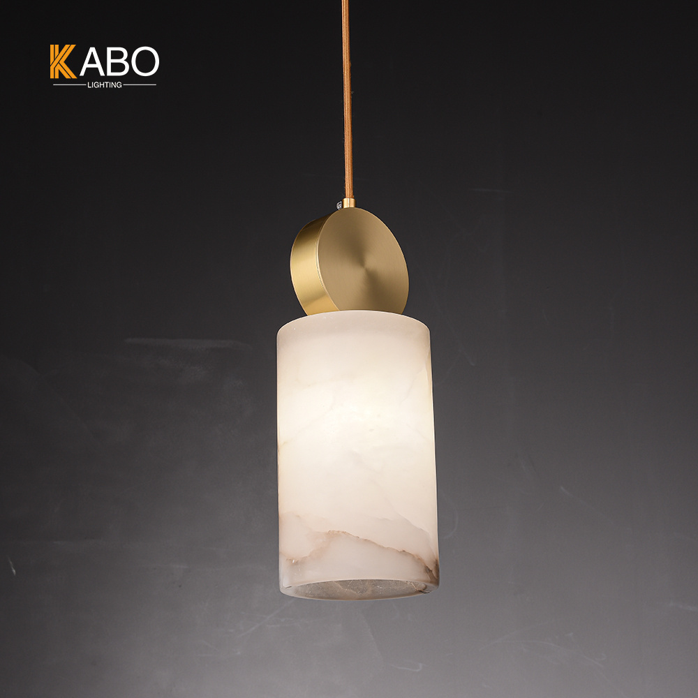 Modern luxury gold alabaster chandeliers for living room bedroom villa hotel hall small hanging pendant lamp