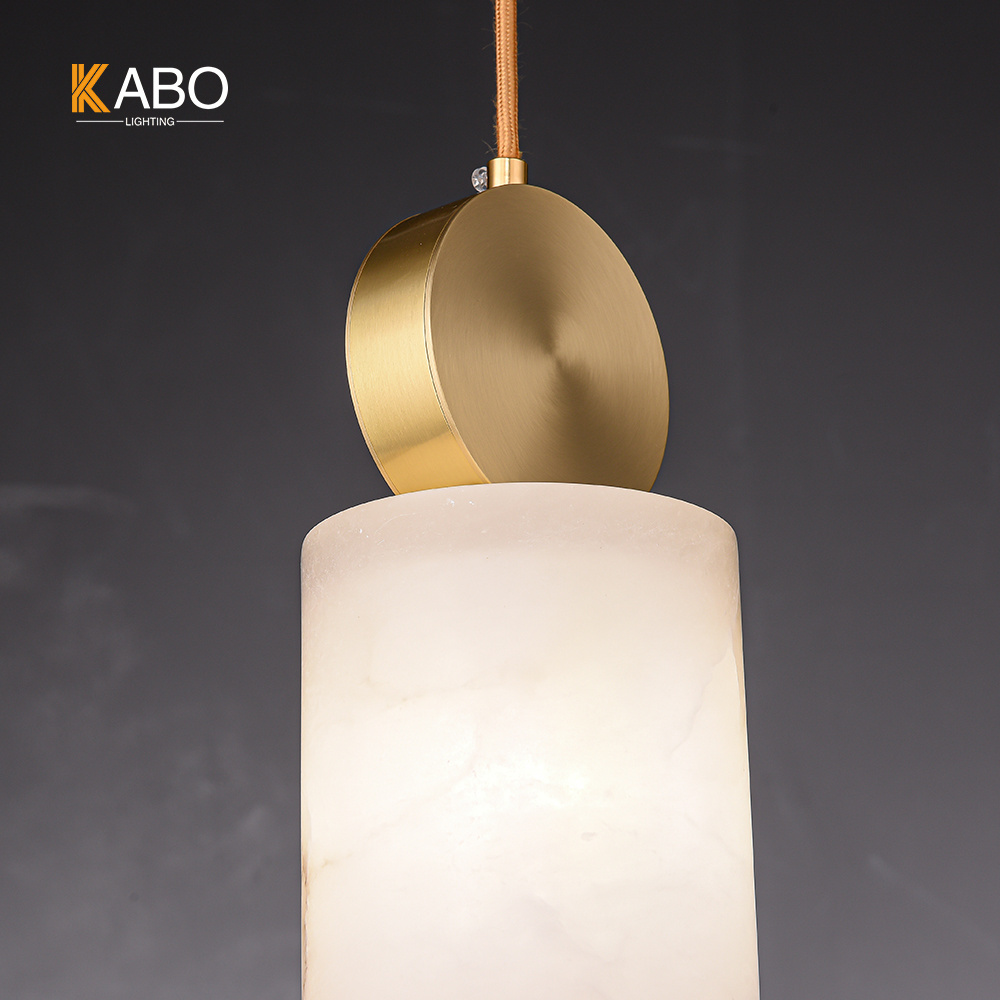 Modern luxury gold alabaster chandeliers for living room bedroom villa hotel hall small hanging pendant lamp