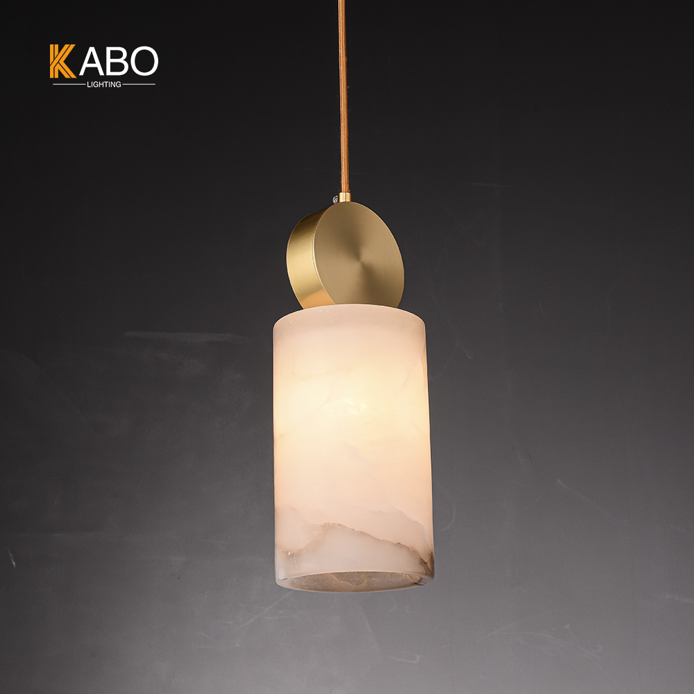 Modern luxury gold alabaster chandeliers for living room bedroom villa hotel hall small hanging pendant lamp