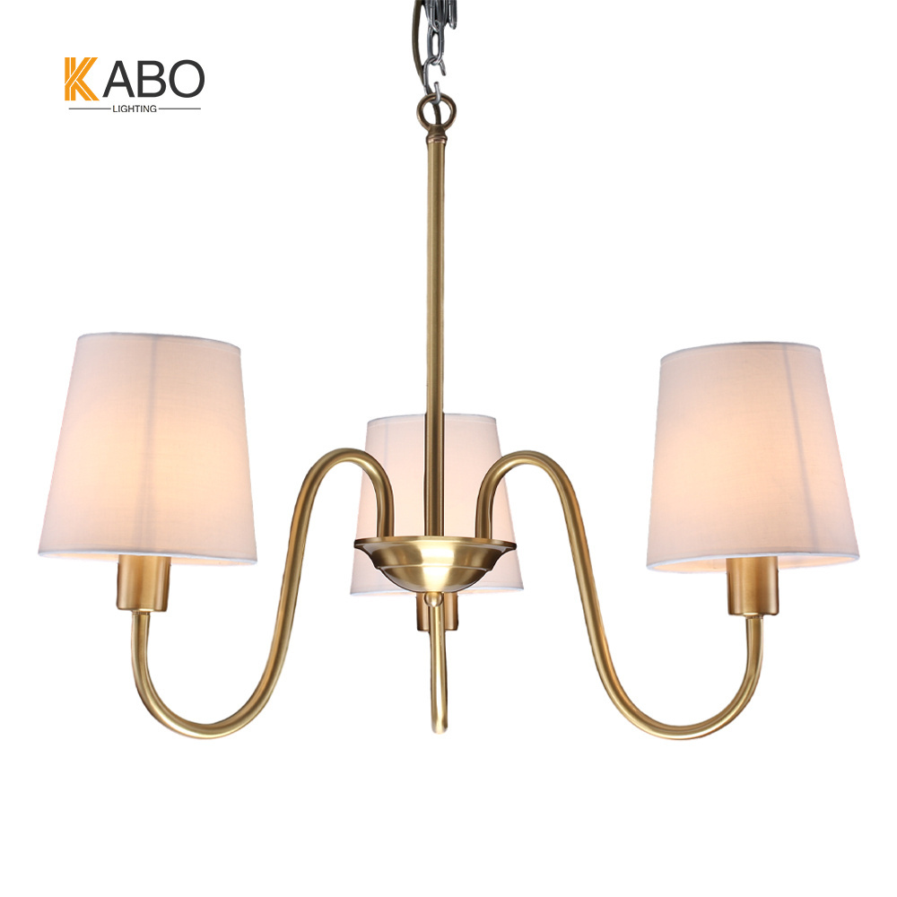 Modern Led Chandelier Ceiling Lamp Living Room Light Fixture Home Decor Bedroom Kitchen Dining Room Lighting Real Copper Fabric