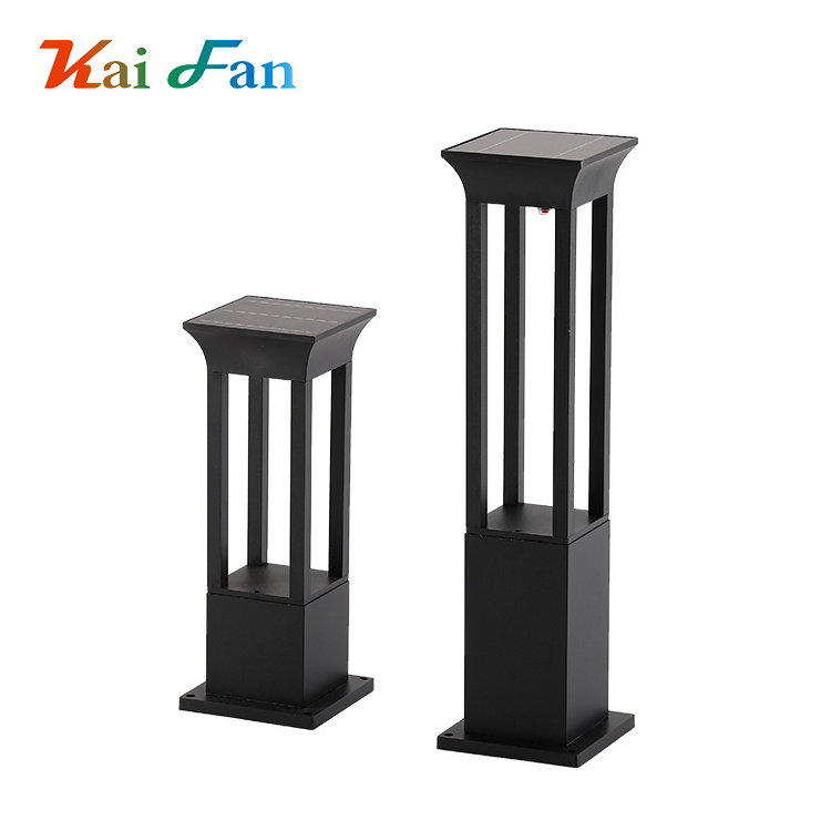 Outdoor Yard Light Black Ip65 Waterproof 10w Lawn Bollard For Garden Decor Led Solar Garden Lamp