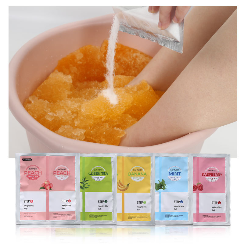 Crystal Skin Care Jelly Spa Pedicur Foot Bath Salt Soak Pedicure Kit Soften Whiten Foot Peeling