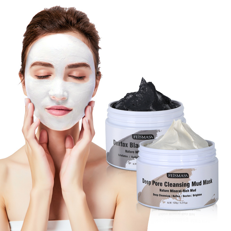 Organic GREEN Black CLAY Powder Face skin Mask moisture anti-agning pore reducer deep cleansing mud mask