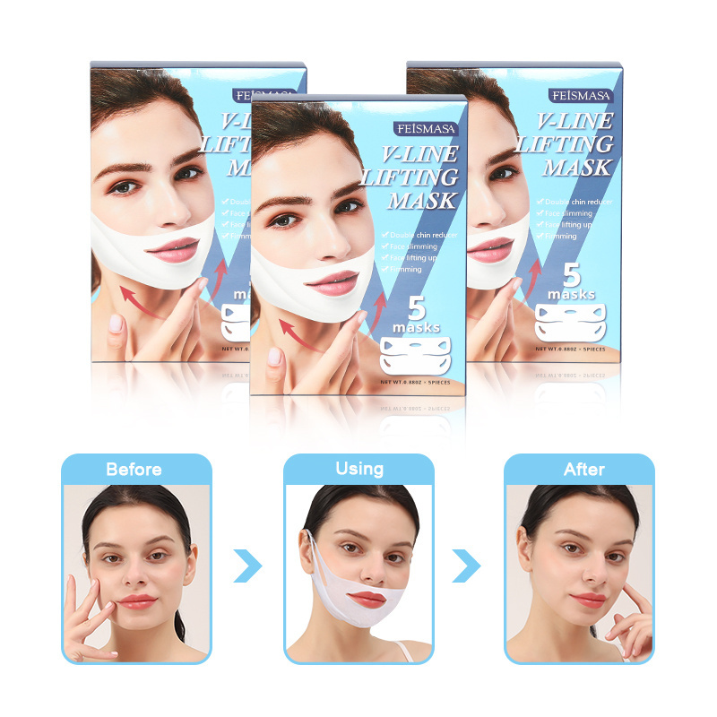 Beauty Disposable V Line Face Mask Shape Slim Double Chin Reducer Patch Miracle V Shape Lifting Slimming Hydrogel Face Mask