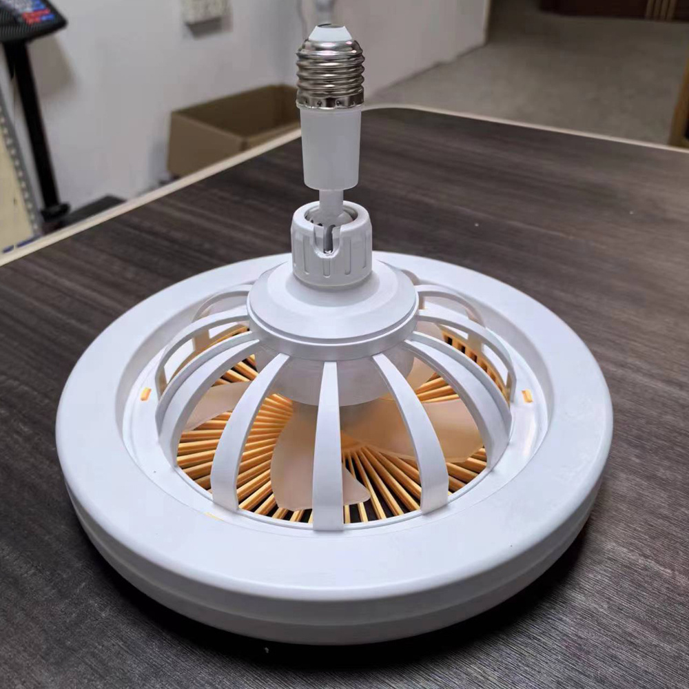 New Design 360 Degree Rotation Screw In Mist Socket Fan Dc Remote Control Ceiling Fan With Light