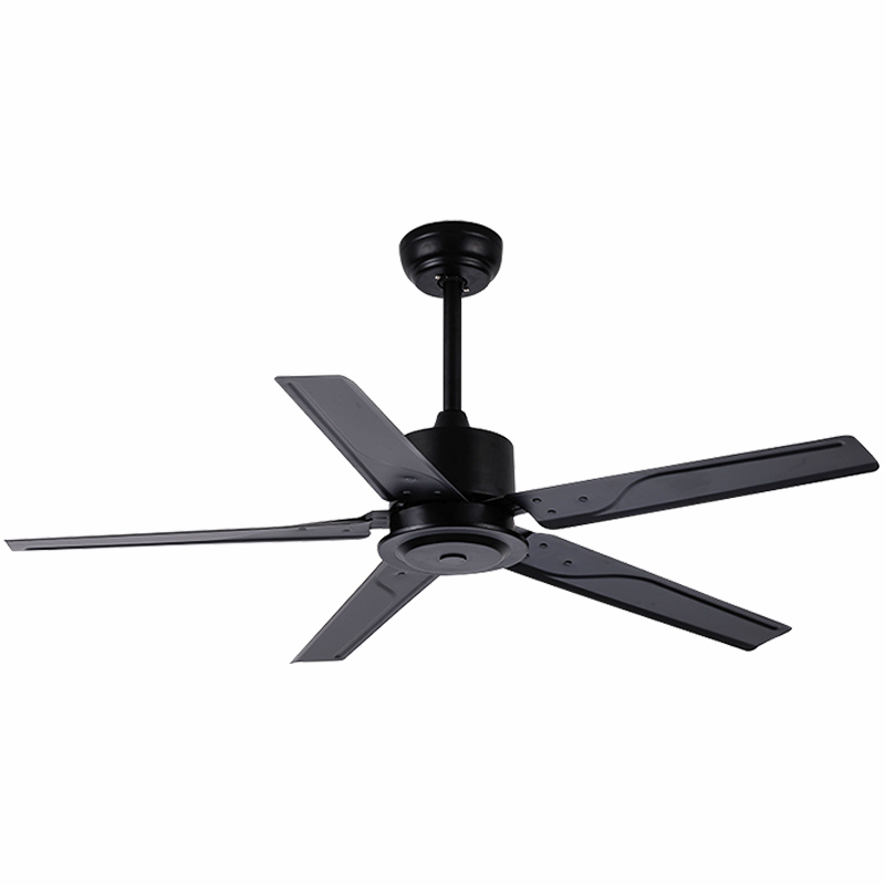 China Wholesale Slient Design AC Motor Industry Style Iron Blade Ceiling Fan With Light