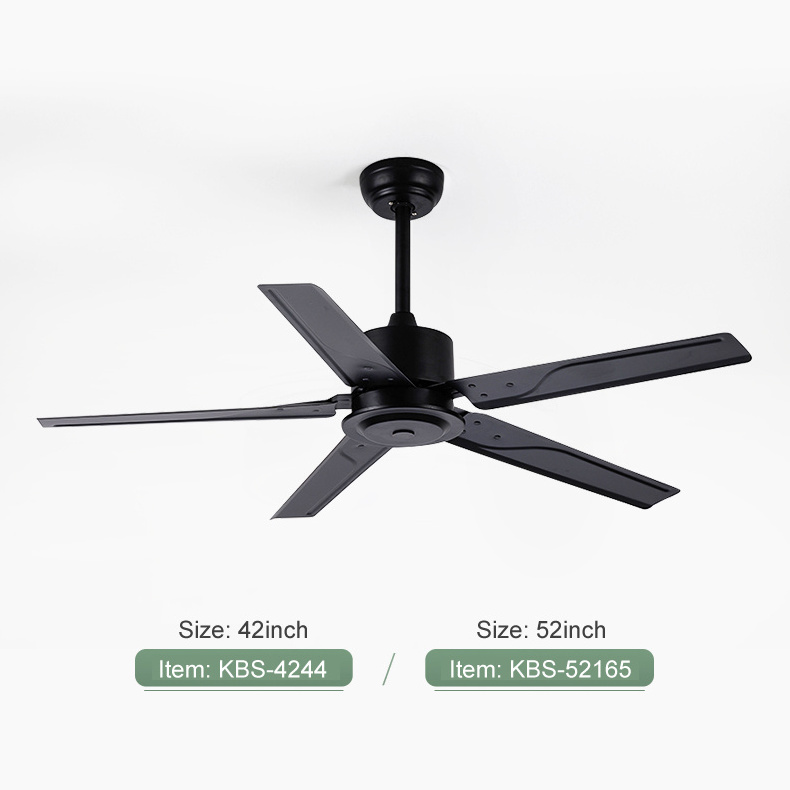 China Wholesale Slient Design AC Motor Industry Style Iron Blade Ceiling Fan With Light