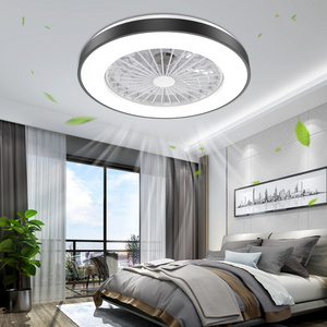 Low Noise Bedroom Small 220 Volts Remote Control App Control Smart Modern Chandelier Led Ceiling Fan With Light