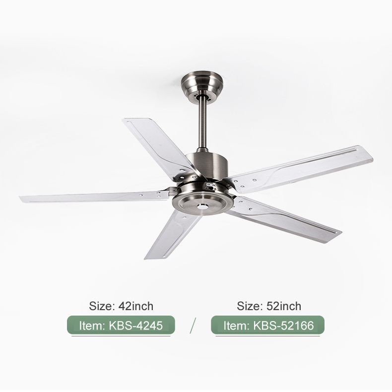 China Wholesale Slient Design AC Motor Industry Style Iron Blade Ceiling Fan With Light