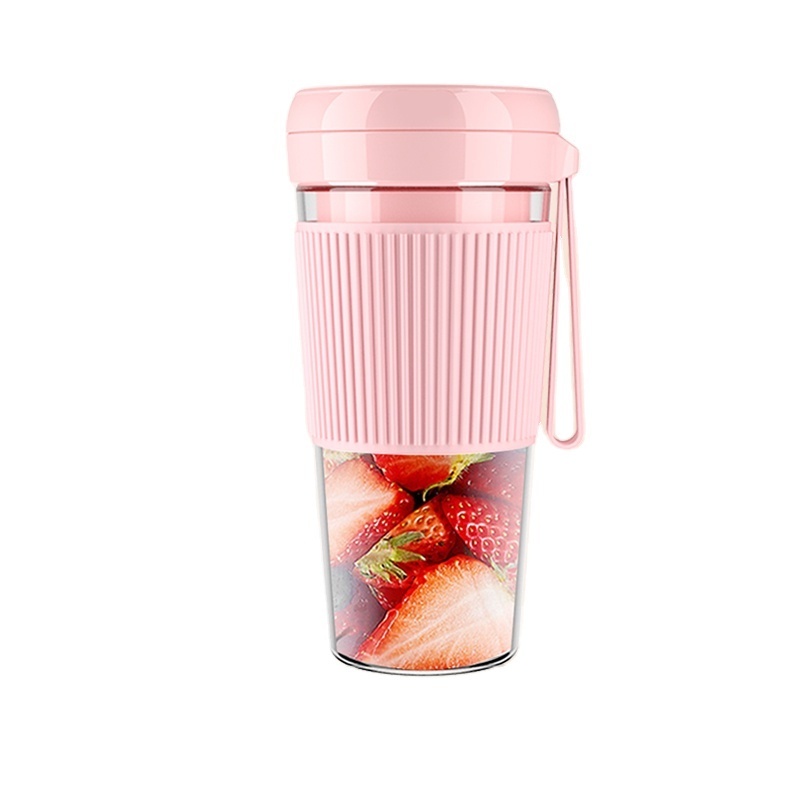 Kinscoter Fruit Juicer Popular USB Blender Juicer Mini Electric Portable Rechargeable Travel High Quality 280ml 6 Blades Pink