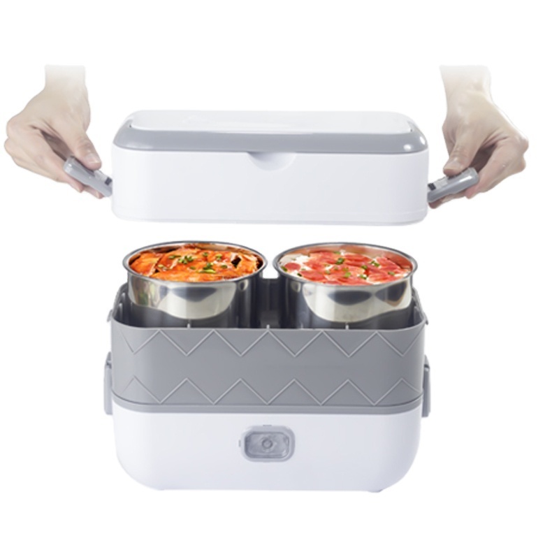 Multifunctional Electric Lunch Box Heating Cooking Lunch Box Portable Stainless Steel 1.2L-2L Storage Boxes & Bins Plastic