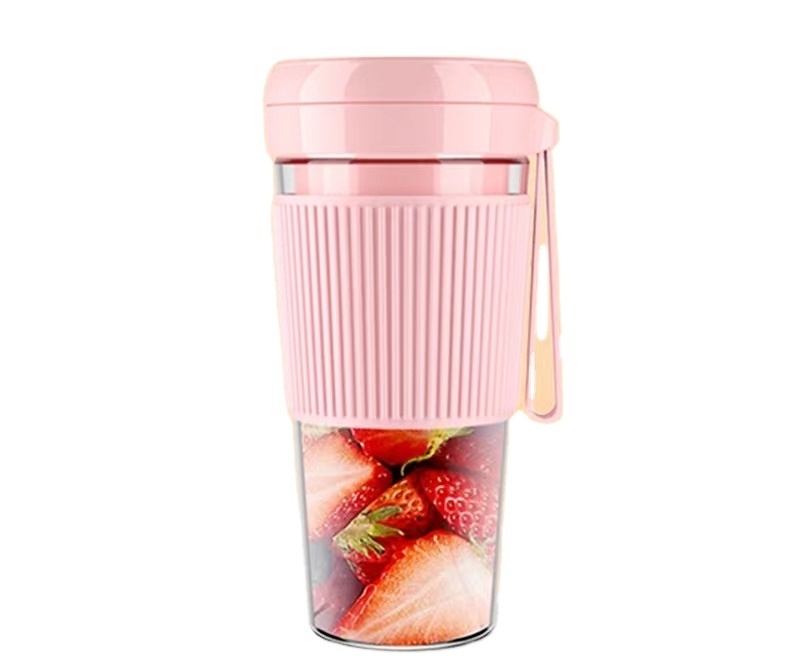 Kinscoter Fruit Juicer Popular USB Blender Juicer Mini Electric Portable Rechargeable Travel High Quality 280ml 6 Blades Pink