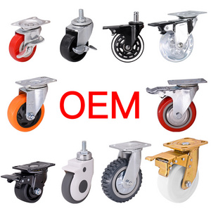 2" 3" 4" 5" 6" 8" 10" Inch Swivel Fixed Rigid Office Chair Furniture Industrial Heavy Duty Caster Wheels With Brake