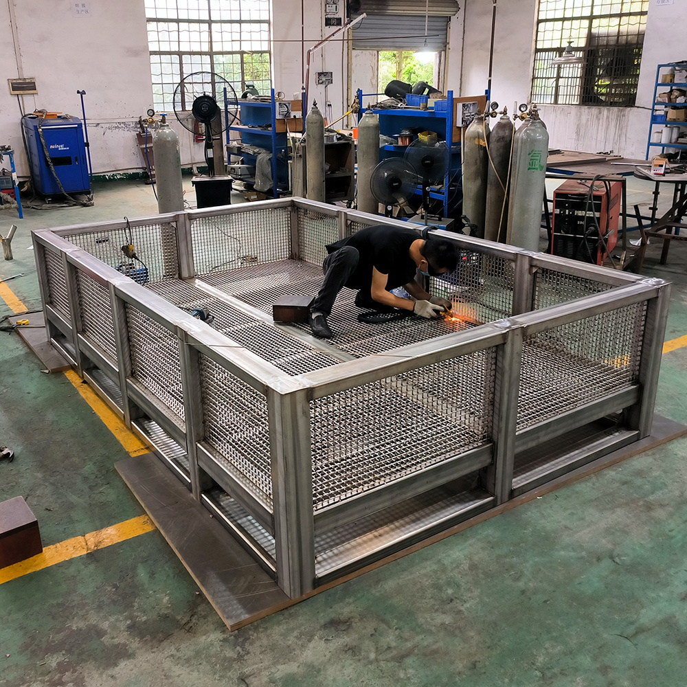 OEM large project custom frame / metal stainless steel sheet metal processing iron cage laser cutting and welding service