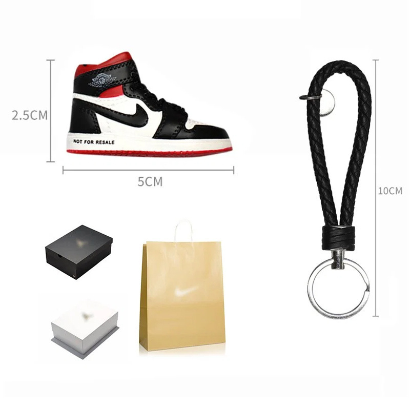 Wholesale cute mini PVC rubber key rings Basketball fashion design 3D sneakers Shoe key chains for gifts