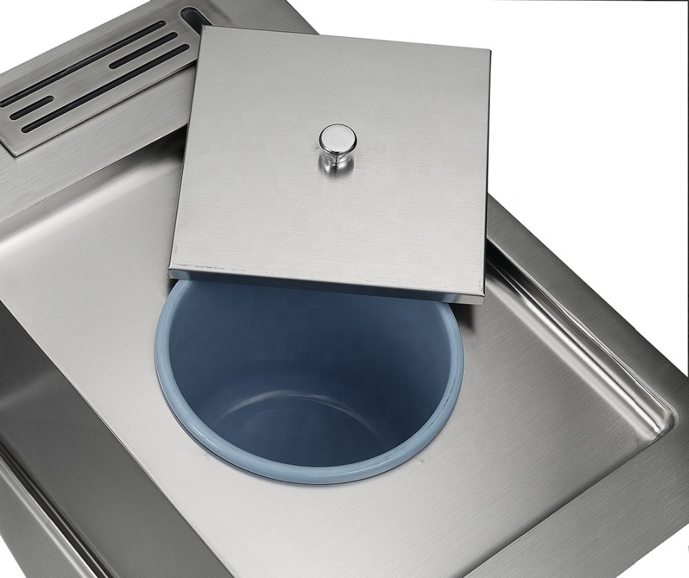 With waste bin Fashion Topmount 304 Stainless Steel Handmade Double Bowl Kitchen Sink With bin