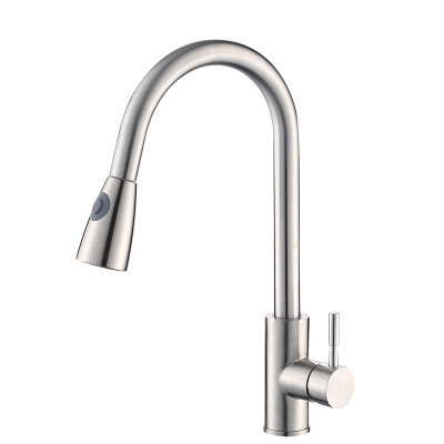 pull down pull out sprayer flexible hose stainless steel hot cold water sink kitchen faucet