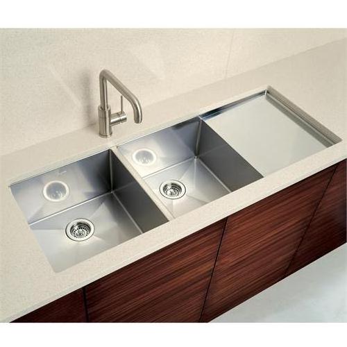 Above Counter Stainless Steel 201/304 Two Bowls Kitchen Sink With Drainboard for Farmhouse Restaurant