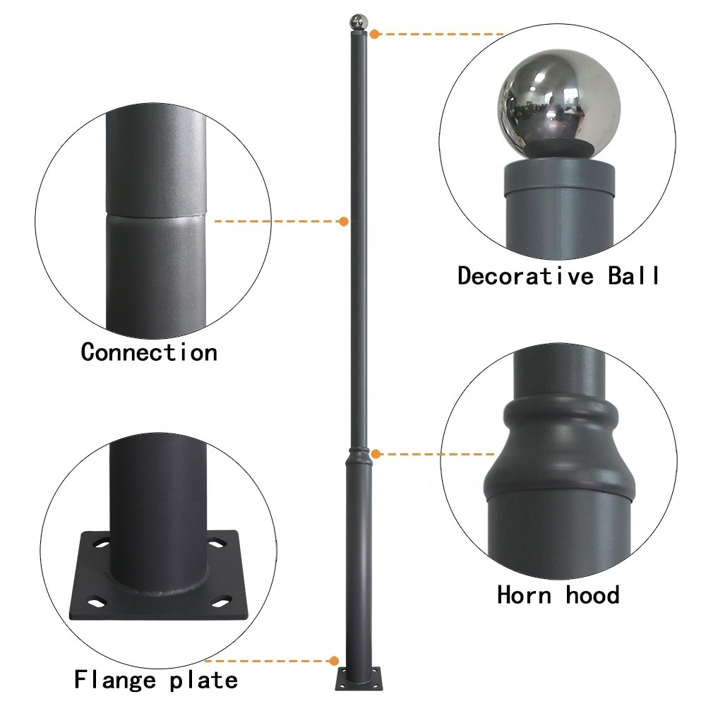 Street Light Poles Combination lamp post 3-6m Outdoor solar Light pole post metal Courtyard lamp post Garden light pole