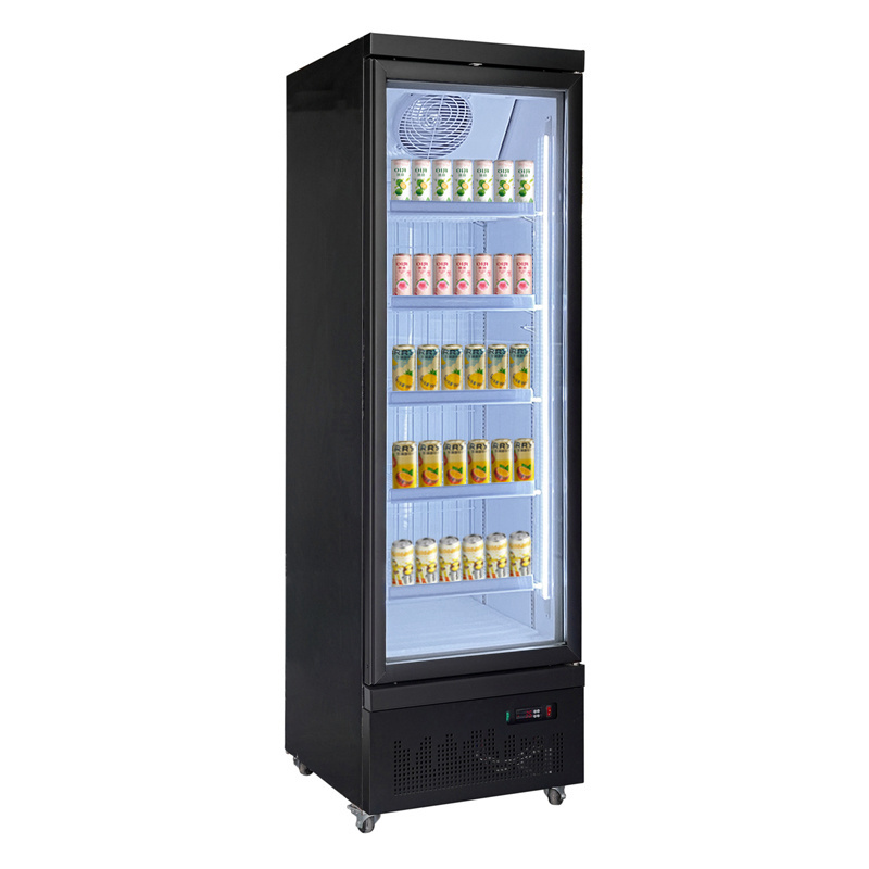 400L mini equipment drinks cooling cooler beverage drinks glass door display vertically  cabinet refrigerator