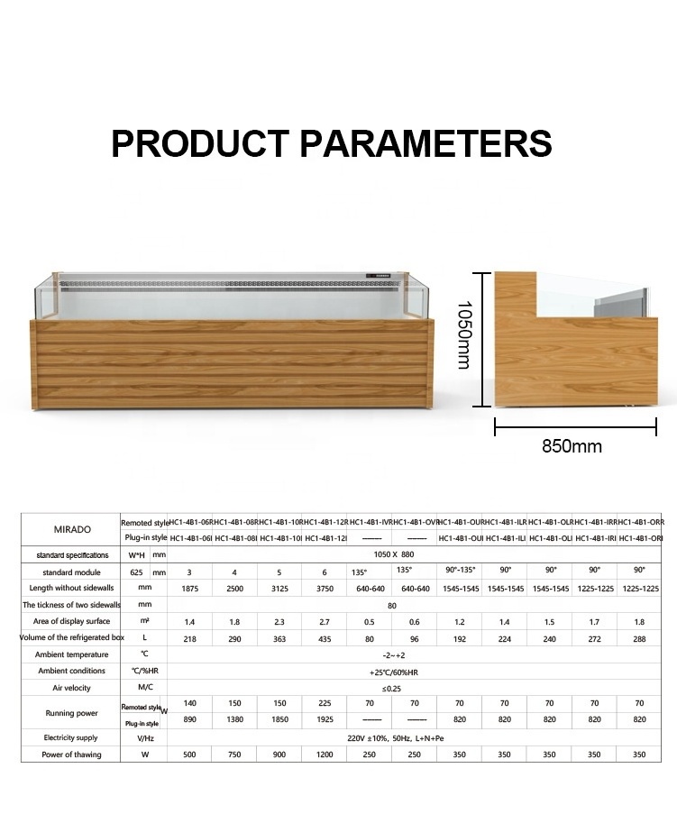 Industrial Butcher Table Fridge Meat Display Freezer  R290 Compressor No Frost Refrigerator With Smart Screen