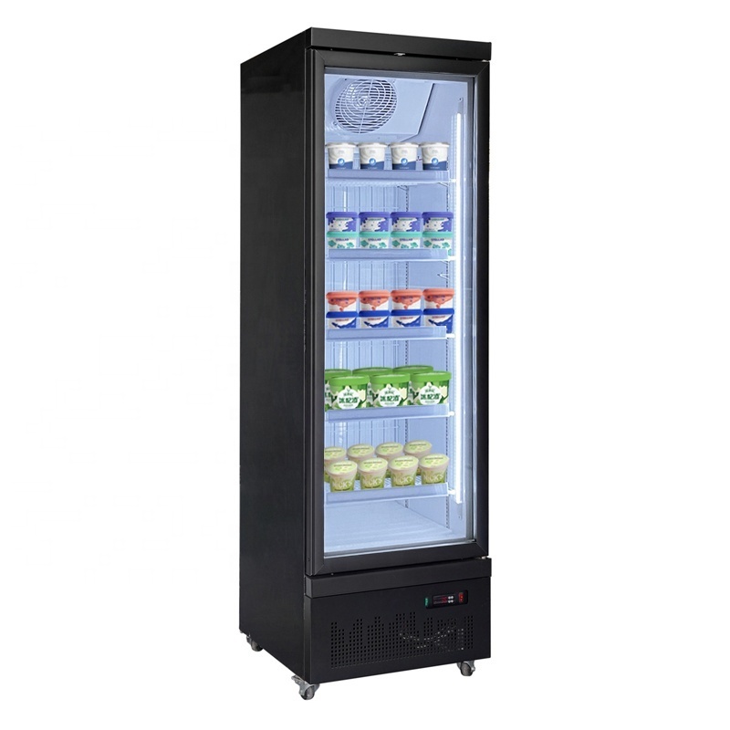 Commercial Refrigerator Vertical Ice Cream Display Showcase Freezer Upright Freezer with Glass Door