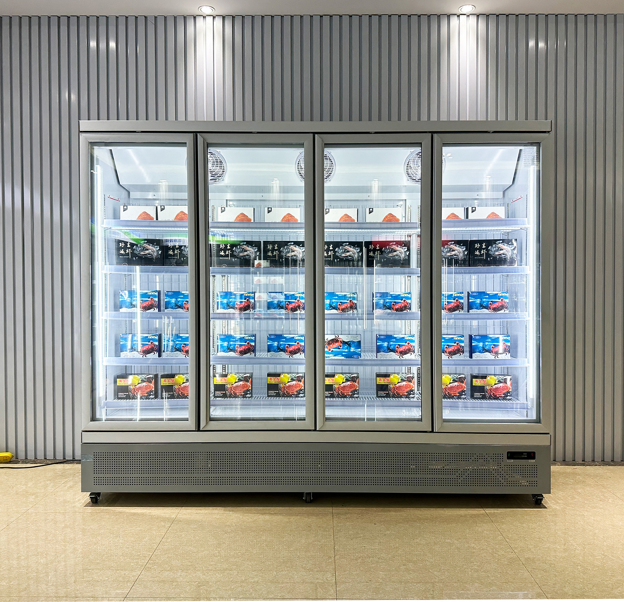 4 glass door  commercial cold meat cold room used flower cooler vertical cold drink glass display freezer