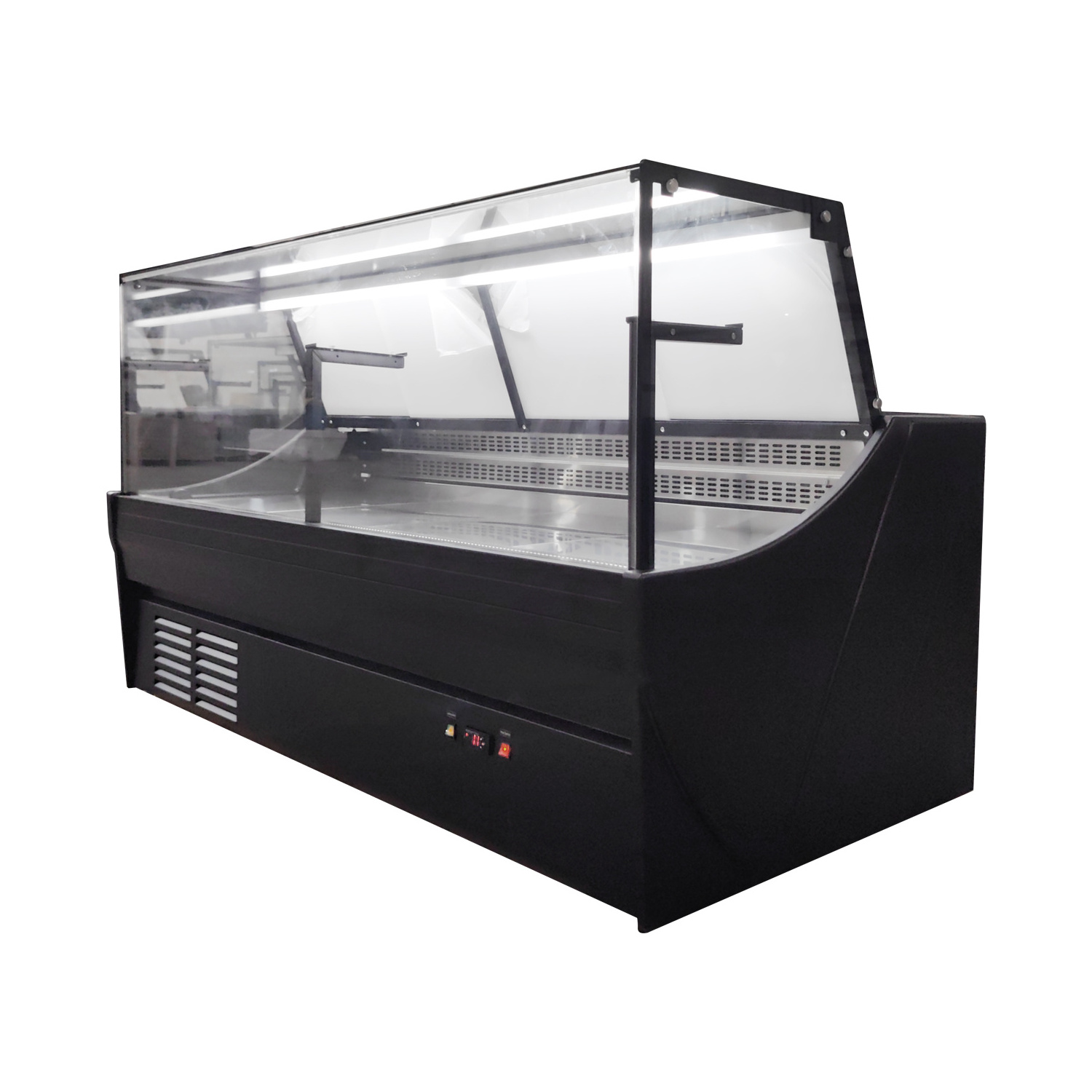 Commercial Smart Deli Display Counter Refrigerator Hot Food Counter Meat Display Table Cases Freezer With Back Slide Glass Door