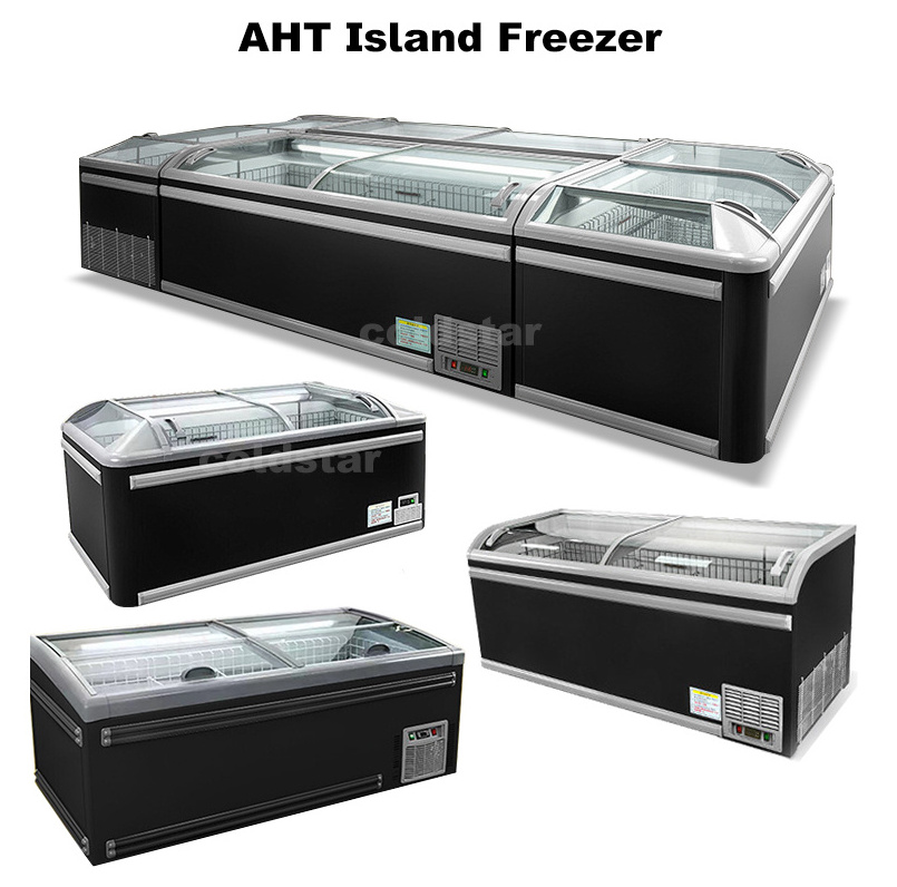 Horizontal Chest Freezer Ice Cream Display Chiller Frozen Food Cabinet Mini Deep Kitchen Refrigerator