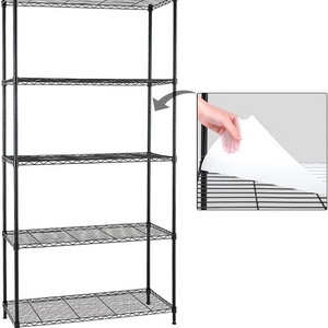 OEM ODM  Wire Shelving Rack 5 Layer Adjustable Metal Mesh Shelf for Store Home Warehouse