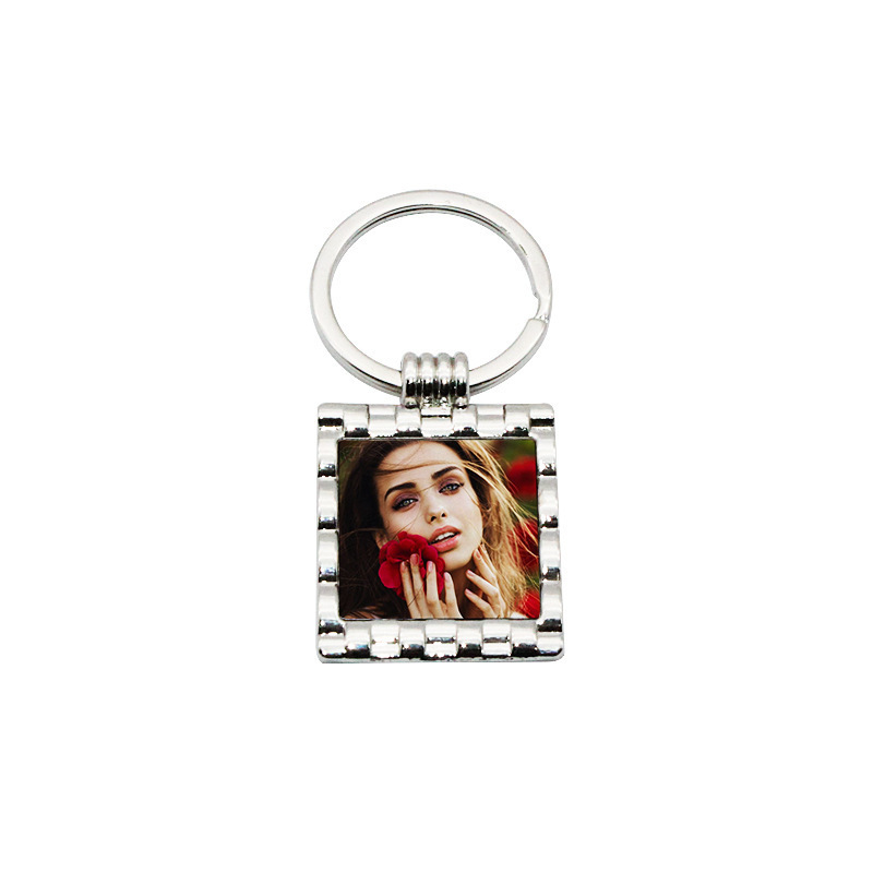 Hot Sale Sublimation Keychains  Blanks Custom Logo Design Metal Keychain 4 loops hanged keychain key ring