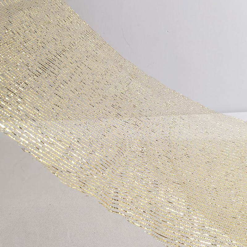 metallic gold mesh for wedding decoration and gift wrapping Christmas metallic mesh sparkle party fabric