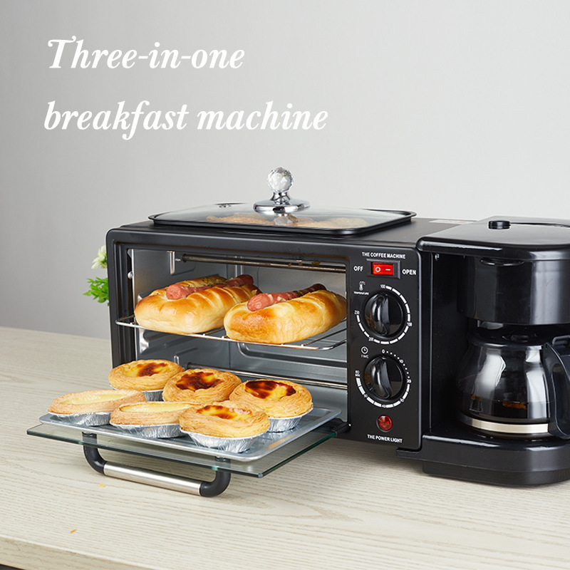 Bread Maker Electric Oven 3 In 1 Home Breakfast Machine With Drip Coffee Maker Oven Frying Pan