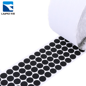 China Manufacturer Hot Sell Velcroes Sheet Sticky Printed Logo Round Back Glue Adhesive Hook And Loop Dot